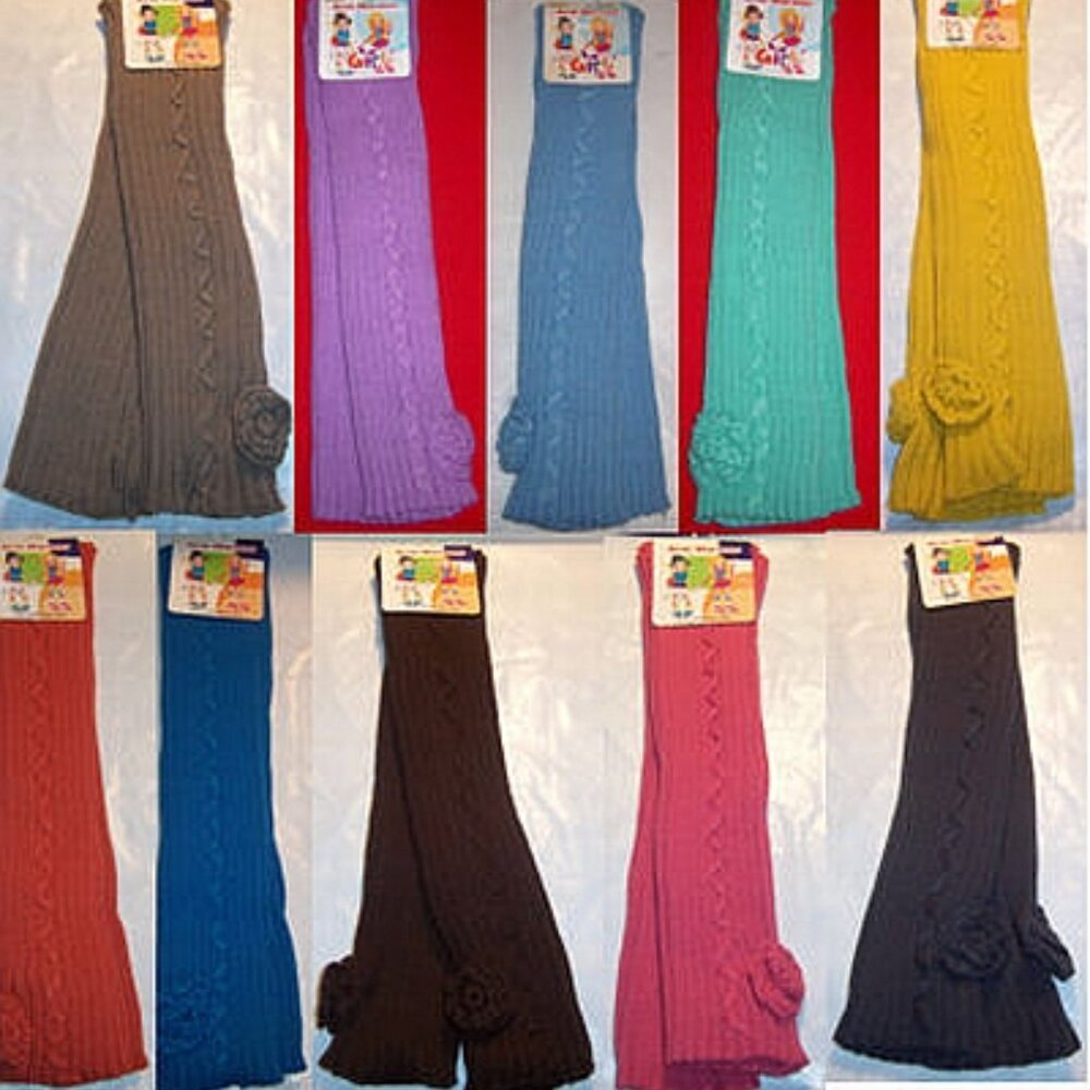 Women’s Flower Accent Leg Warmers – Crochet Knit Fashion Boot Covers